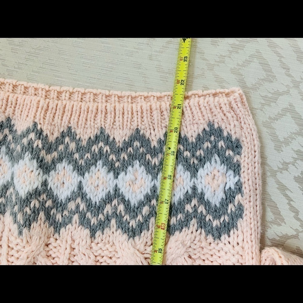 Jamie Scott Knitted by Hand Pale Pink Sweater Size M - Picture 4 of 5